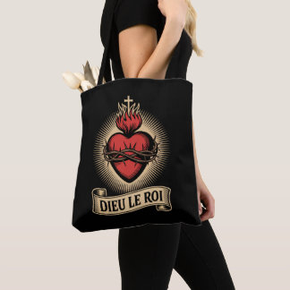 Tote Bag Dieu Le Roi Monarchiste Catholique Sacré-Cœur