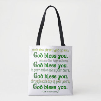 Tote Bag Dieu te bénisse, bénédiction irlandaise