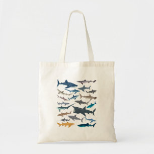 Tote Bag Différents Types De Requins Garçons Enfants Fille