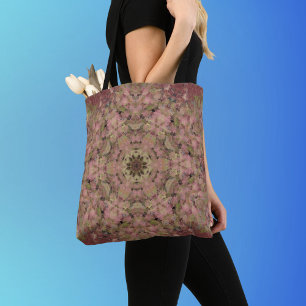 Tote Bag Digital Mandala rouge jaune et Brown