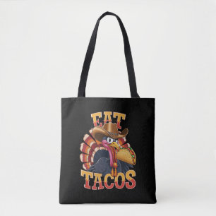 Tote Bag Dinde de Thanksgiving Manger des Tacos Drôle Mexi