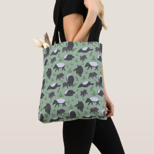 Tote Bag Dîner en famille Tapir en vert