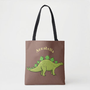 Tote Bag Dino stégosaure vert drôle dessin animé