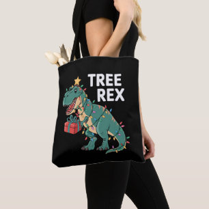 Tote Bag Dinosaur Arbre de Noël Rex Pyjamas de Noël Lumière