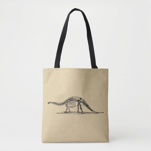 Tote Bag Dinosaur Skeleton Art Vintage (Devant)