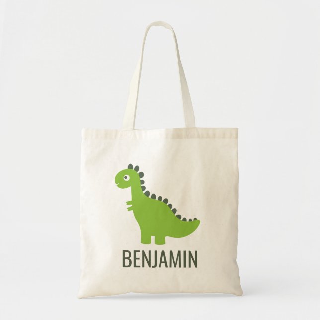 Tote Bag Dinosaur T Rex Dino Baby Simple Mignonne Nom Carto (Devant)