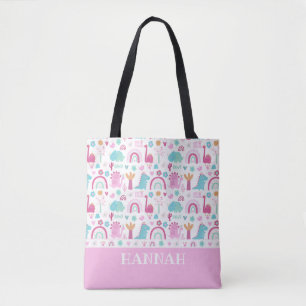 Tote Bag Dinosaure de puissance féminine personnalisée