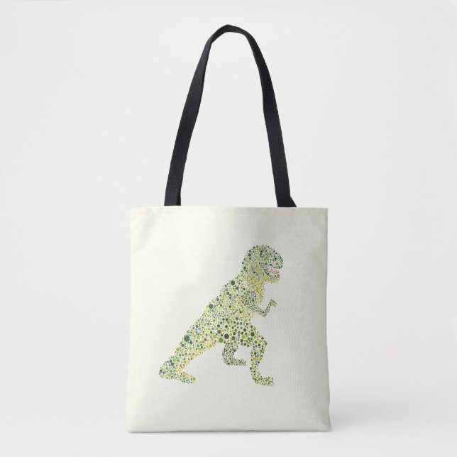Tote Bag Dinosaure T-REX Dans Les Points (Devant)
