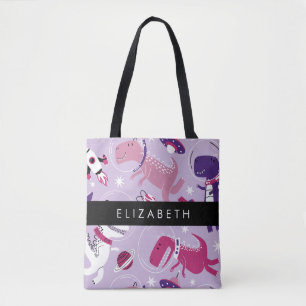 Tote Bag Dinosaures Spatiaux, Dinosaures Mignons, Étoiles,