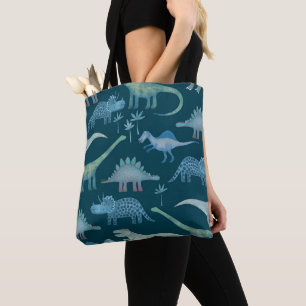 Tote Bag Dinosaures vert foncé