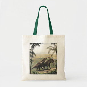 Tote Bag Dinosaures Vintage, Amargasaurus avec Palmiers