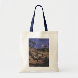 Tote Bag Dinosaures vintages, Dilophosaurus dans une nuit é