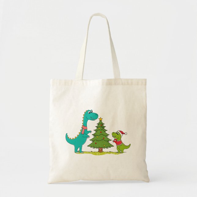Tote Bag Dinosaurs Christmas (Devant)