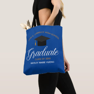 Tote Bag Diplôme de 2021 - Blue Custom High School Nom