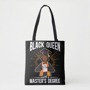Tote Bag Diplômée Reine noire Diplôme de maîtrise