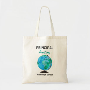 Tote Bag Directeur personnalisé par globe d'aquarelle