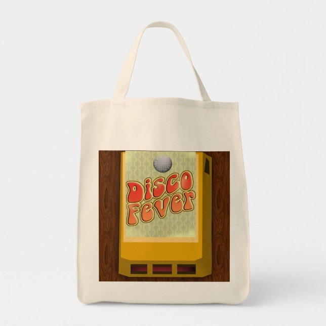 Tote Bag Disco Fever 8 pistes Retro Fun Slogan (Devant)