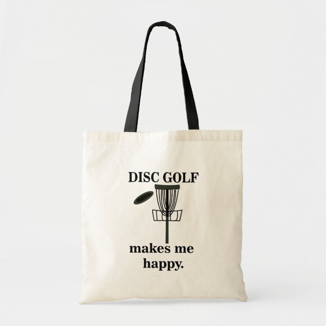 Tote Bag Disk Golf me rend heureux Disk Golf (Devant)