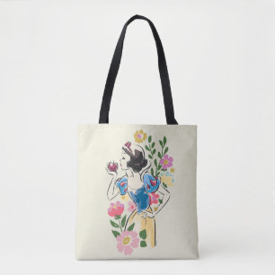 Tote Bag Disney   Belle neige blanche florale graphique