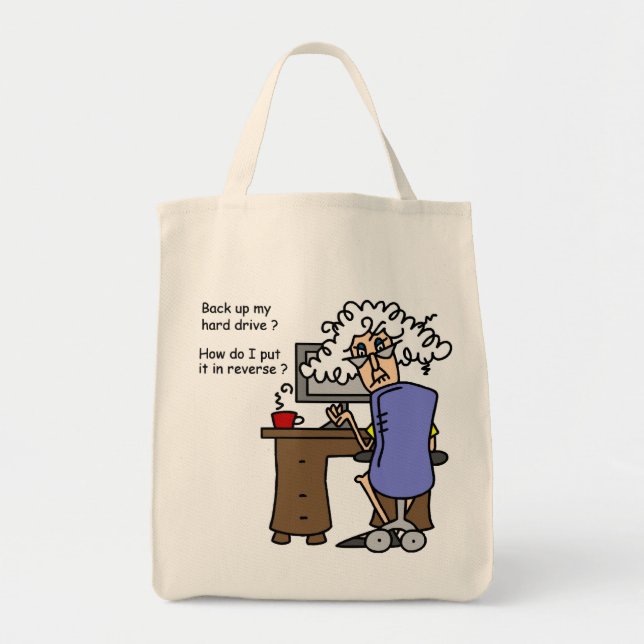 Tote Bag Disque Dur Sauvegarde Humoristique (Devant)