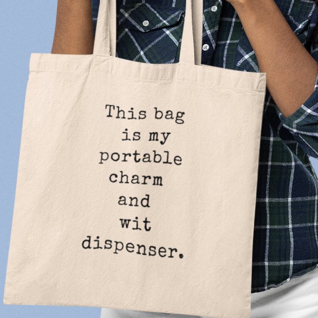 Tote Bag Distributeur de charme et d'humour Cool Cadeau Qui (Shop now and add a touch of humour and sophistication in your everyday carry.)