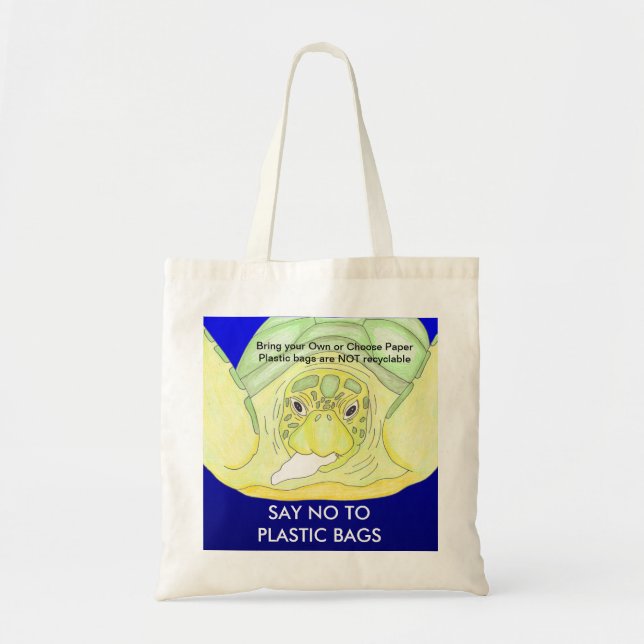 TOTE BAG DITES NON AUX SACHETS EN PLASTIQUE (Devant)