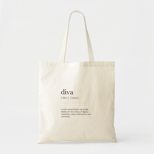 Tote Bag Diva Définition Signification Dictionnaire Art Déc (Devant)