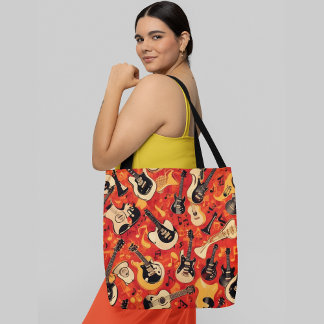 Tote Bag Diverses guitares électriques et acoustiques dans