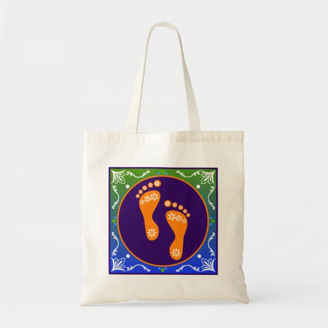 Tote Bag Diwali Rangoli Coloré Avec Empreinte (Devant)