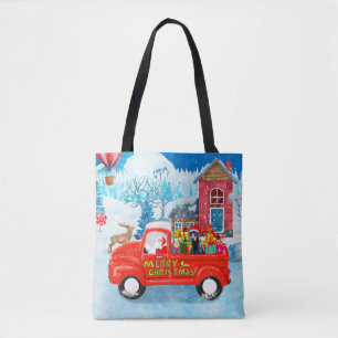 Tote Bag Doberman Chien de Noël Livraison Camion Neige