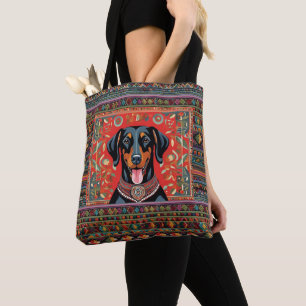 Tote Bag Doberman Southwest Color Pallet Dog Fun