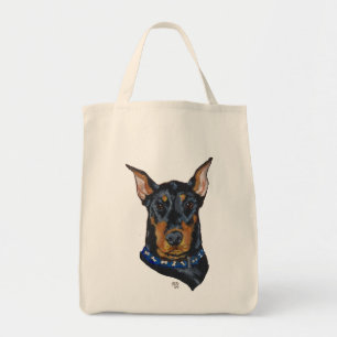 Tote Bag Dobermann Pinscher noir