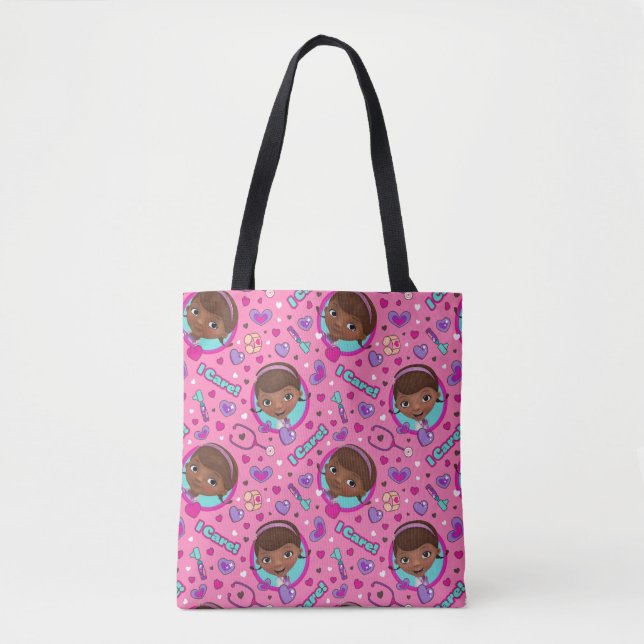Tote Bag Doc McStuffins| J'aime le Motif rose (Devant)
