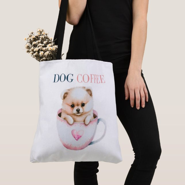Tote Bag Dog Coffee (De près)