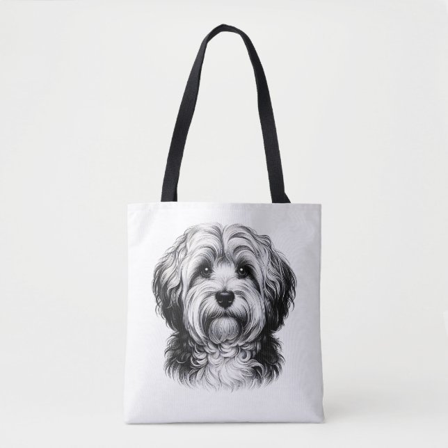 Tote Bag Dog Drawing (Devant)