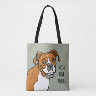 Tote Bag "Doit le chien de boxeur de bande dessinée aimer