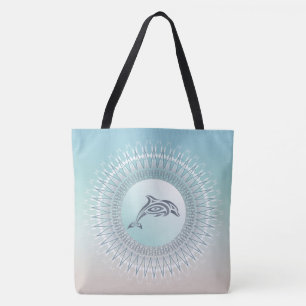 Tote Bag Dolphin de style plage Mandala