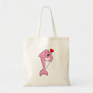 Tote Bag Dolphin Love Heart