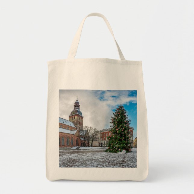 Tote Bag Dôme carré avec sapin de Noël à Riga (Devant)
