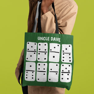 Tote Bag Dominos blancs sur Vert Personnalisé