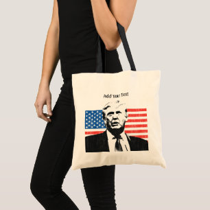 Tote Bag Donald Trump American Flag Ajouter un texte