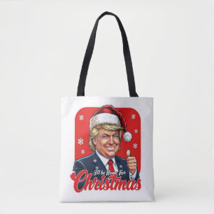 Tote Bag Donald Trump Christmas Santa Claus Art