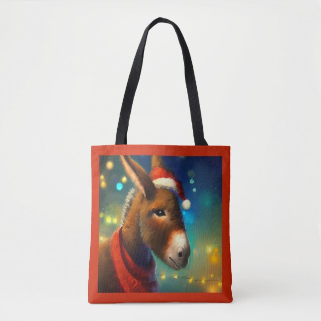 Tote Bag Donkey de Noël 3 (Devant)