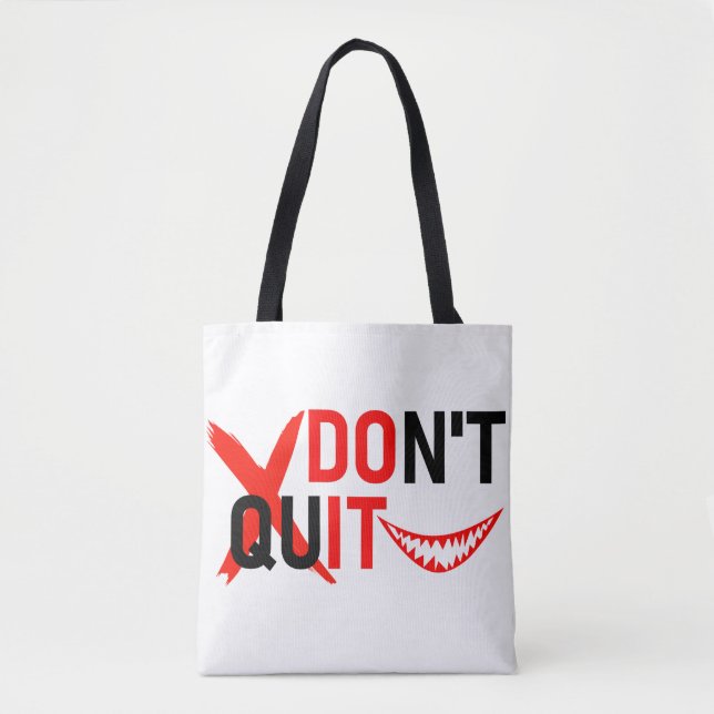Tote Bag DON'T QUIT – Bold Red Motivation Design (Devant)