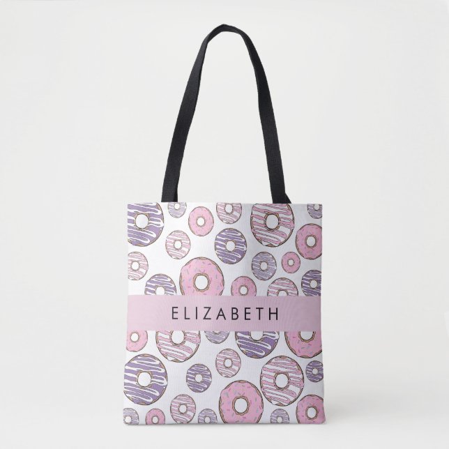 Tote Bag Donuts Roses, Donuts Violets, Saupoudrages, Votre  (Devant)