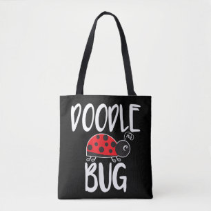 Tote Bag Doodle Bug Ladybug Funny Doodle