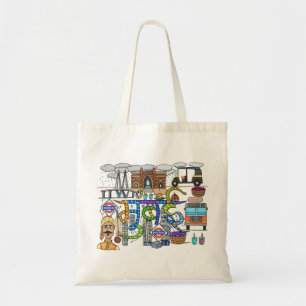 Tote Bag Doodle de la ville de Mumbai