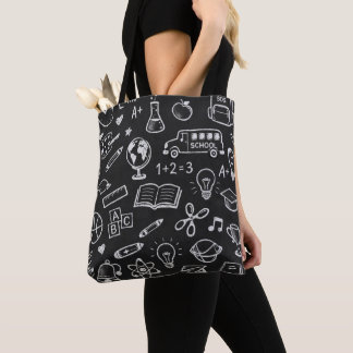 Tote Bag Doodle de ligne scolaire