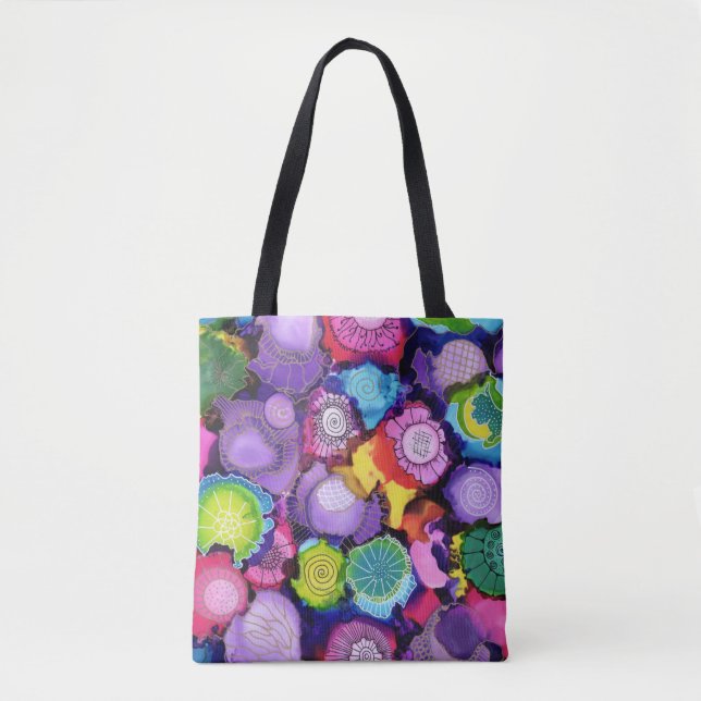 Tote Bag Doodle violet Fourre-tout (Devant)