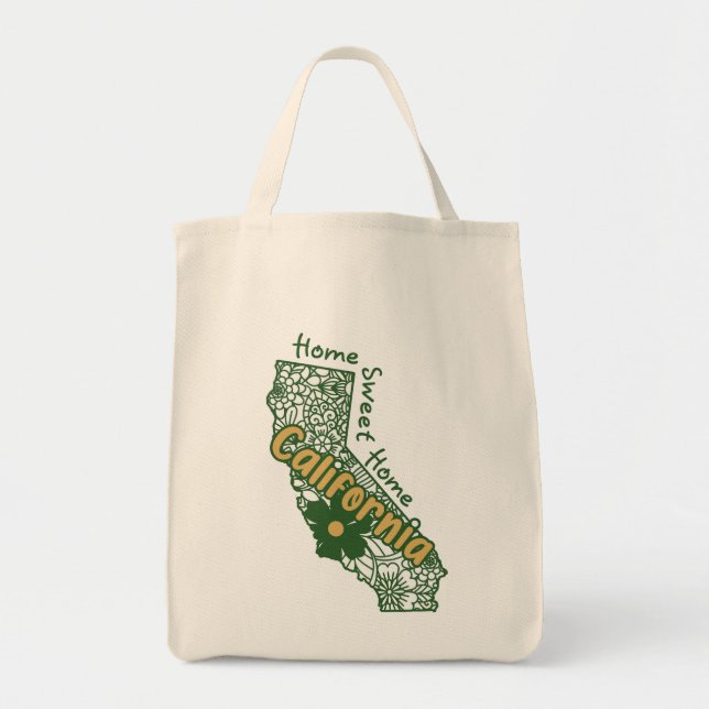 Tote Bag Doodles floraux de Californie (Devant)
